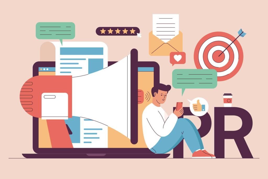 organic flat public relations illustration